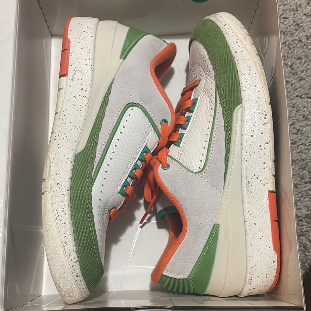 Jordan Women's Sneakers in Green and Orange
